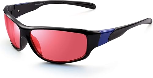 Pilestone TP-016 Lens D Color Blind Gafas estilo deportivo para uso en interiores y exteriores de ceguera roja mediafuerte, Negro -