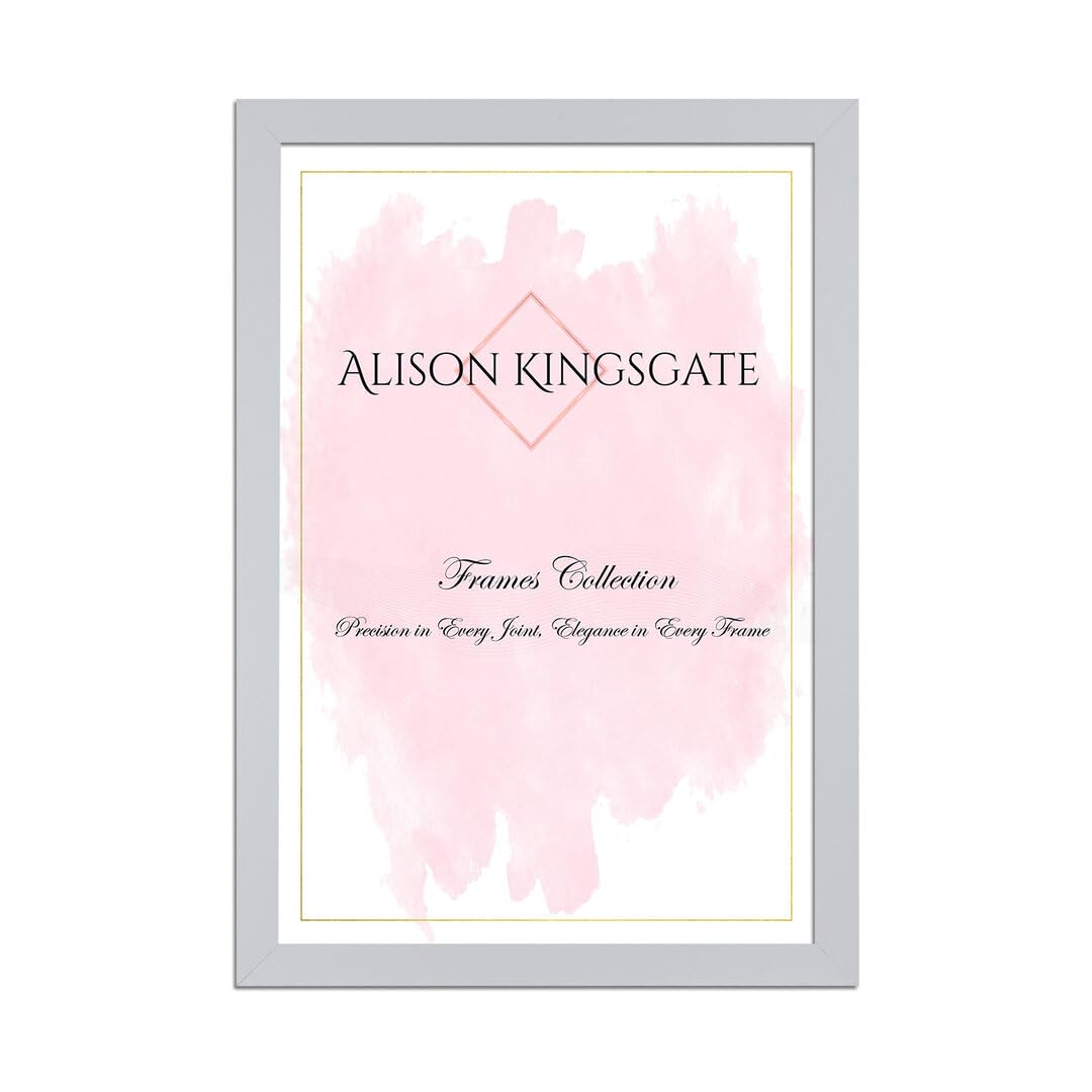 Alison Kingsgate Sleek 18X16 Picture Frame - Engineered Wood with Shatterproof Perspex Front -Perfect for Photos, Posters, Certificates -Suitable for Wall Mount or Tabletop Display - Silver — image 1