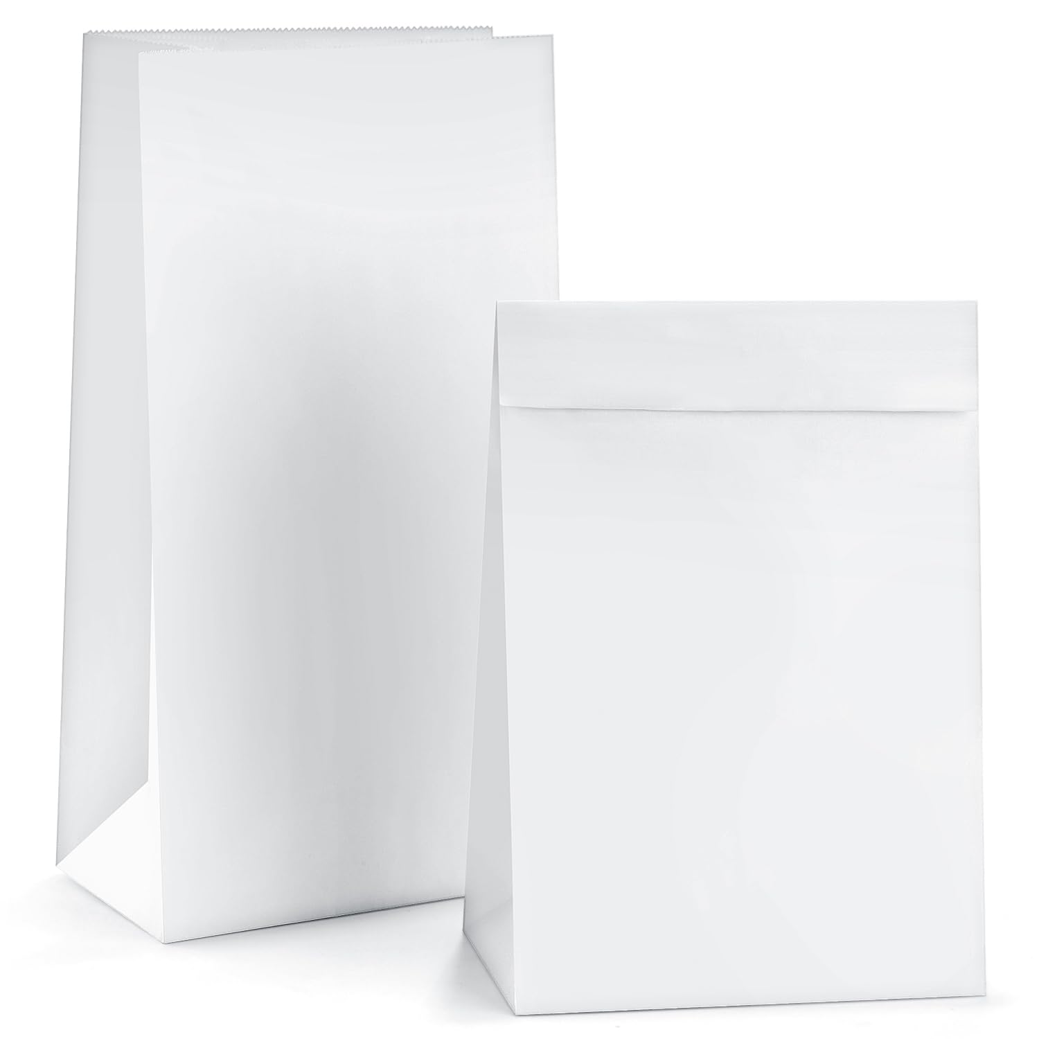 Eupako Papiertüten 50 Stück, Weiße Kraftpapier Geschenktüten