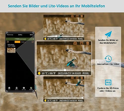 Meidase S950 4G LTE Wildtierkamera, 32MP 1296P, 30m Nachtsicht, 0.1s Bewegungserkennung, IP66...