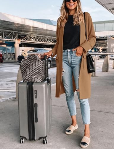 Hooever Women's Open Front Knit Cardigan Long Lapel Coatigan Sweater Loose Jacket Outwear Fall Coat2