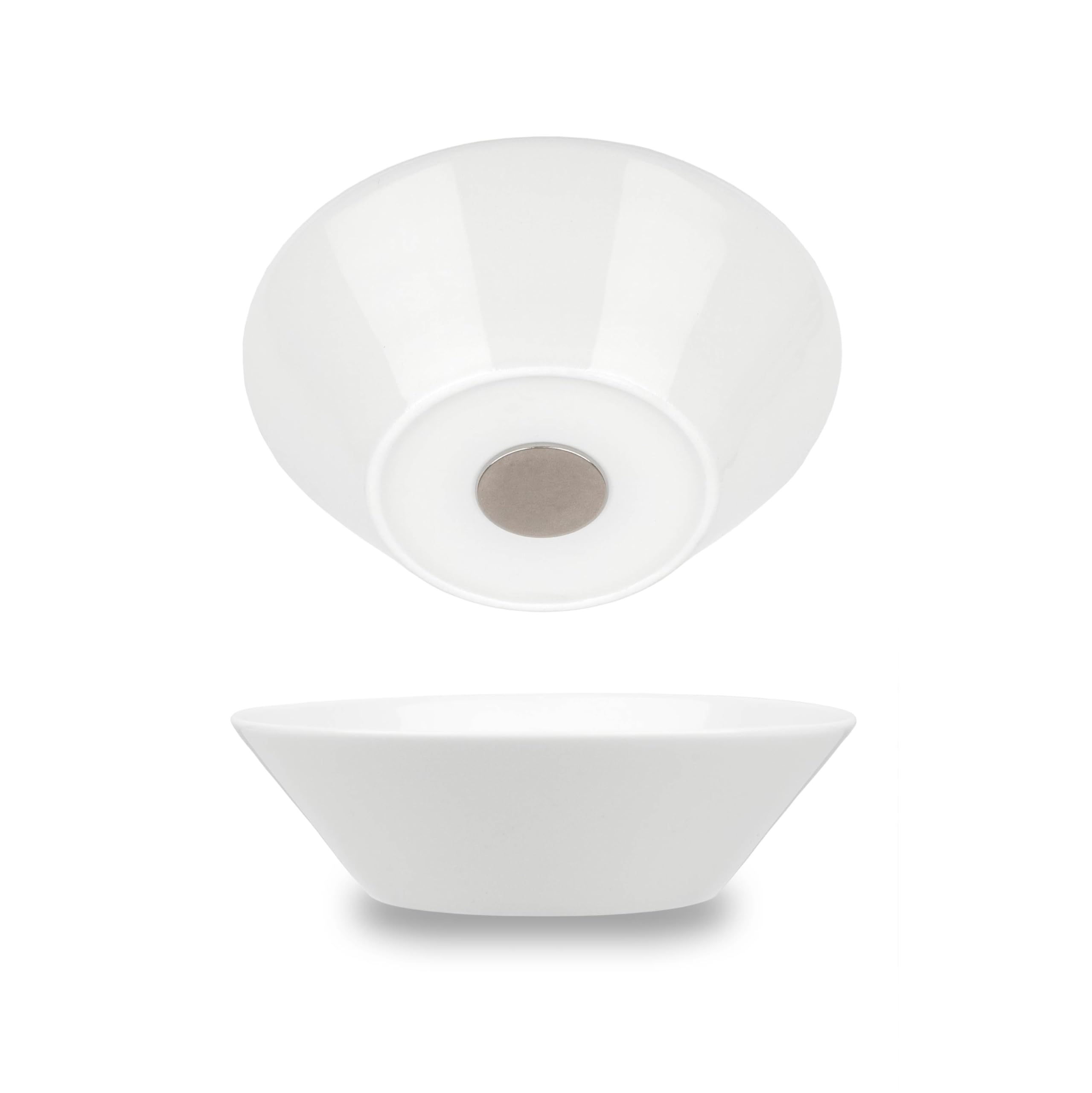 Silwy® Porcelain Magnetic Bowls (Set of 2) - Perfect for Camping, Caravanning and Boating - Non-Slip Tableware Stackable Without Any Rattling