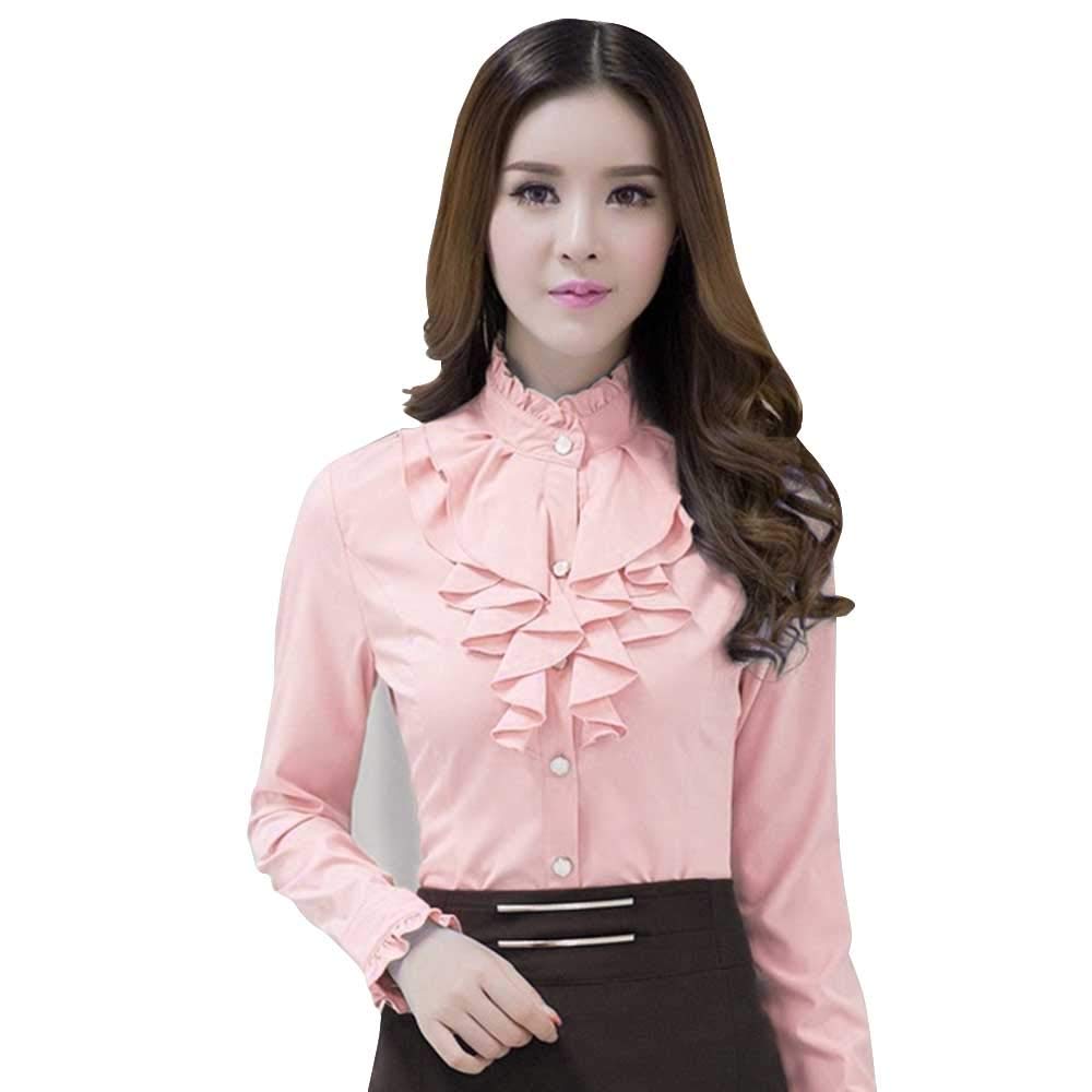 keiraa Fashion Female Full Sleeve Women Casual Shirt Office Elegant Rose Ruffled Collar Blouse Ladies Tops Autumn Wear-picture-50