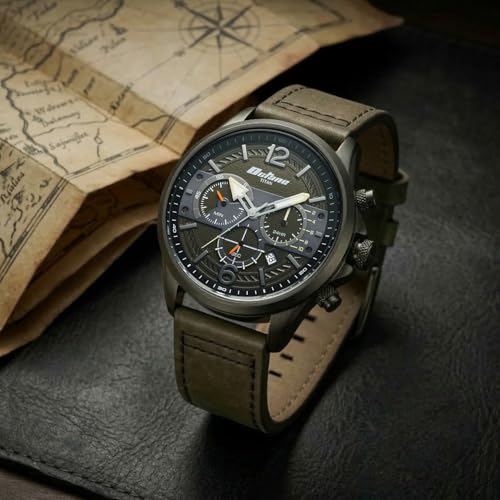 Image of Titan Octane Cred Analog with Green Dial Grey Leather Strap Watch for Men - 90238KL01