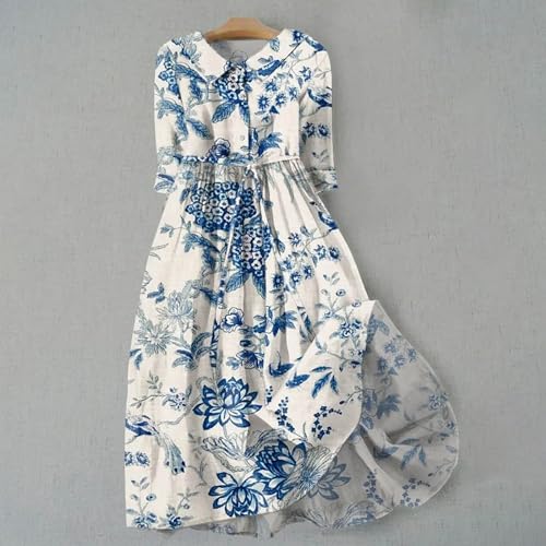 Robe d'été col en V coupe ample pour dissimuler les rondeurs avec style bohème - 2