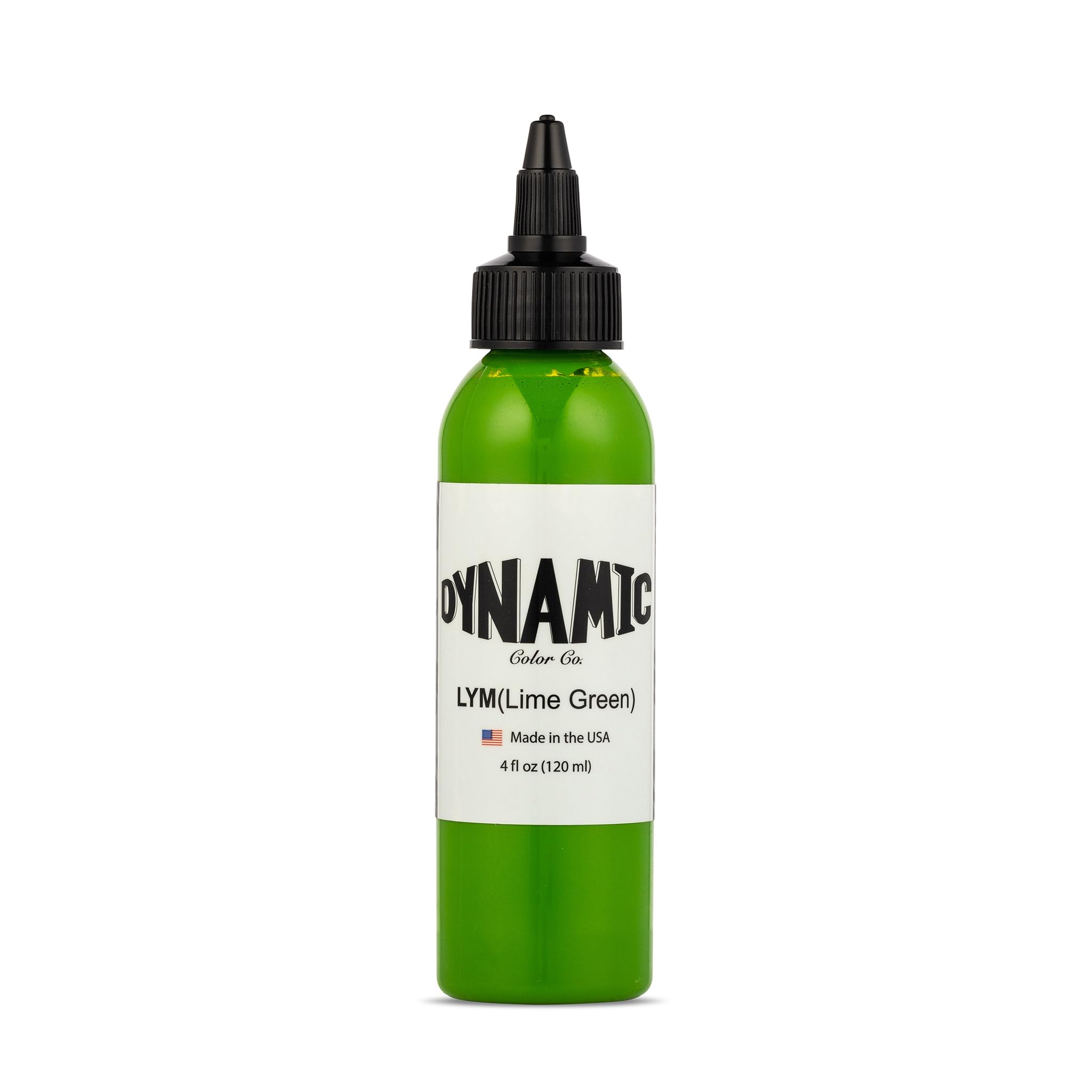 Dynamic Color Lime Green Tattoo Ink Made in USA Since 1990 4 oz | Sterilized and lot-numbered for full traceability; established American brand trusted by artists worldwide product thumbnail 3