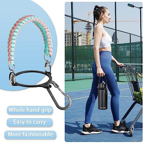 32 Oz Insulated Water Bottle With Paracord Handles & Strap, 2 Lids(Straw Lid&Spout Lid), Stainless Steel Reusable Wide Mouth Metal Water Bottle With Straw, Double Walled, Thermo Mug(Rubber Pink) #TOP1