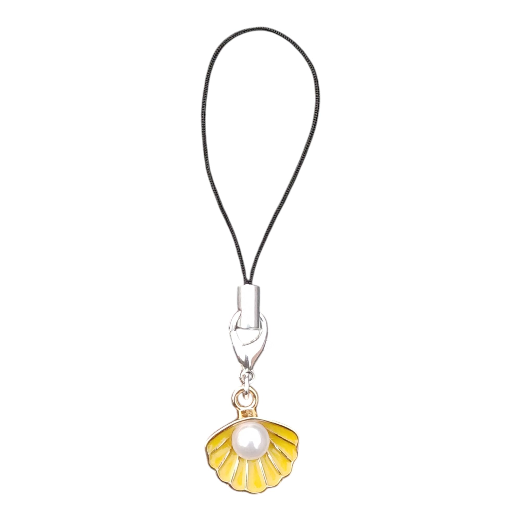 Yellow Phone Strap Charm Lanyard with Pearl Accent-image-31