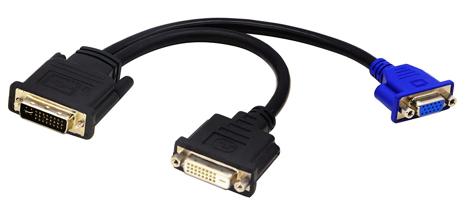 Cavo splitter DVI-I a DVI-D e VGA, compatibile con Dell OptiPlex GX620 SC280