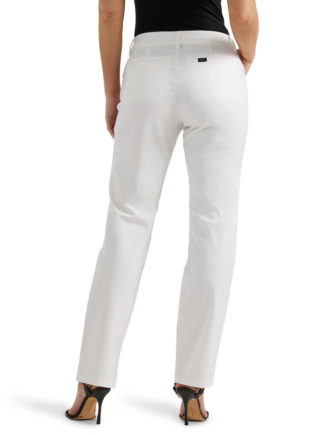 Lee Damen Hose mit geradem Bein, knitterfrei, entspannte Passform, gerades Bein, Helles Weiß, 42 Lange – Ansicht 3