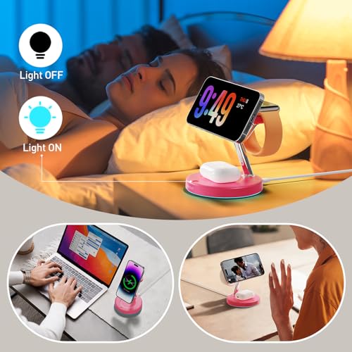 2025 3 in 1 Charging Station Compatible with Mag-Safe Charger Wireless Charger S - Photo 33 sur 37