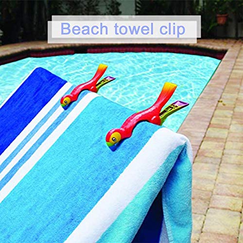 Preisvergleich Produktbild Goodtimera 2PCS Handtuchclips, tragbare Badetuchhalter, Kunststoff-Papagei-Vogel-Wäscheklammer, Patio oder Pool-Zubehör - halten Sie Ihr Handtuch vor dem Wegblasen