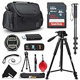 Ultimate SONY Digital Camera ACCESSORIES Kit for SONY Cyber-Shot DSC-RX100 IV, RX10 II, HX90V, XW500, QX30, RX100 III, H400, H300, HX400V, QX10, QX100, RX1R, RX10, RX100 II, XH50V, XH300, NEX5T, NEW3N, H200, RX1, NEX6, NEX5R, RX100, H90, HX200V, HX30V, HX20V, HX10V, NEX5N, NEXC3, NEX7, NEX7V, HX100V, NEX5, NEX3, HX1, H50 DIGITAL Cameras Includes: 32GB High Speed SD Memory Card + Pro Grade 72' inch Tripod + Full size 72' Inch Monopod + Well Padded Camera Case + Memory Card Wallet Case Holder + 58mm Center Pinch Lens Cap + Lens Cap Holder + 2 Screen Protectors + Universal Memory Card Reader + Cleaning Dust Blower + Cleaning Pen + Mini Flexible Table Tripod + Deluxe Cleaning Kit