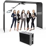 Overhead 360 Photo Booth Selfie Video Booth Frame Support 7-10 People 0 Noise, con Ring Light, personalizzazione del logo, 360 Spin Video Photobooth Top Spinner automatico con traliccio, telecomando