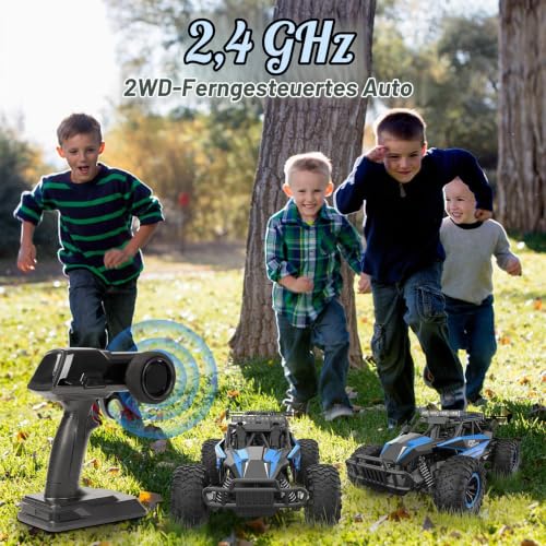 kolegend Ferngesteuertes Auto Kinder 1:12, Schnelles RC Auto Offroad mit 20 km/h, 2 Akkus für 50 Min. Fahrspaß, LED Beleuchtung… – Ansicht 5