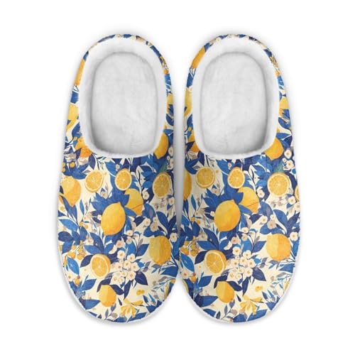 Winter Warm Slippers Fuzzy Home Slippers Plush Lined Indoor Shoes Unisex Slip On House Shoes for Bedroom Wear