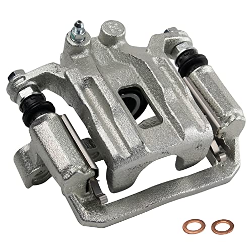 Image of TRQ Rear Ceramic Brake Pad and Rotor Set Includes Calipers