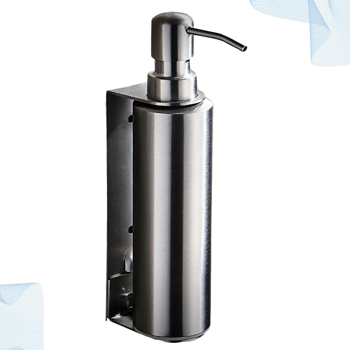 Stainless Steel Wall-Mounted Bathroom Soap Dispenser Pump, Brushed Finish Pressure Sub Bottle for Shampoo and Shower Gel, Refillable Holder for Home Shower and Washroom