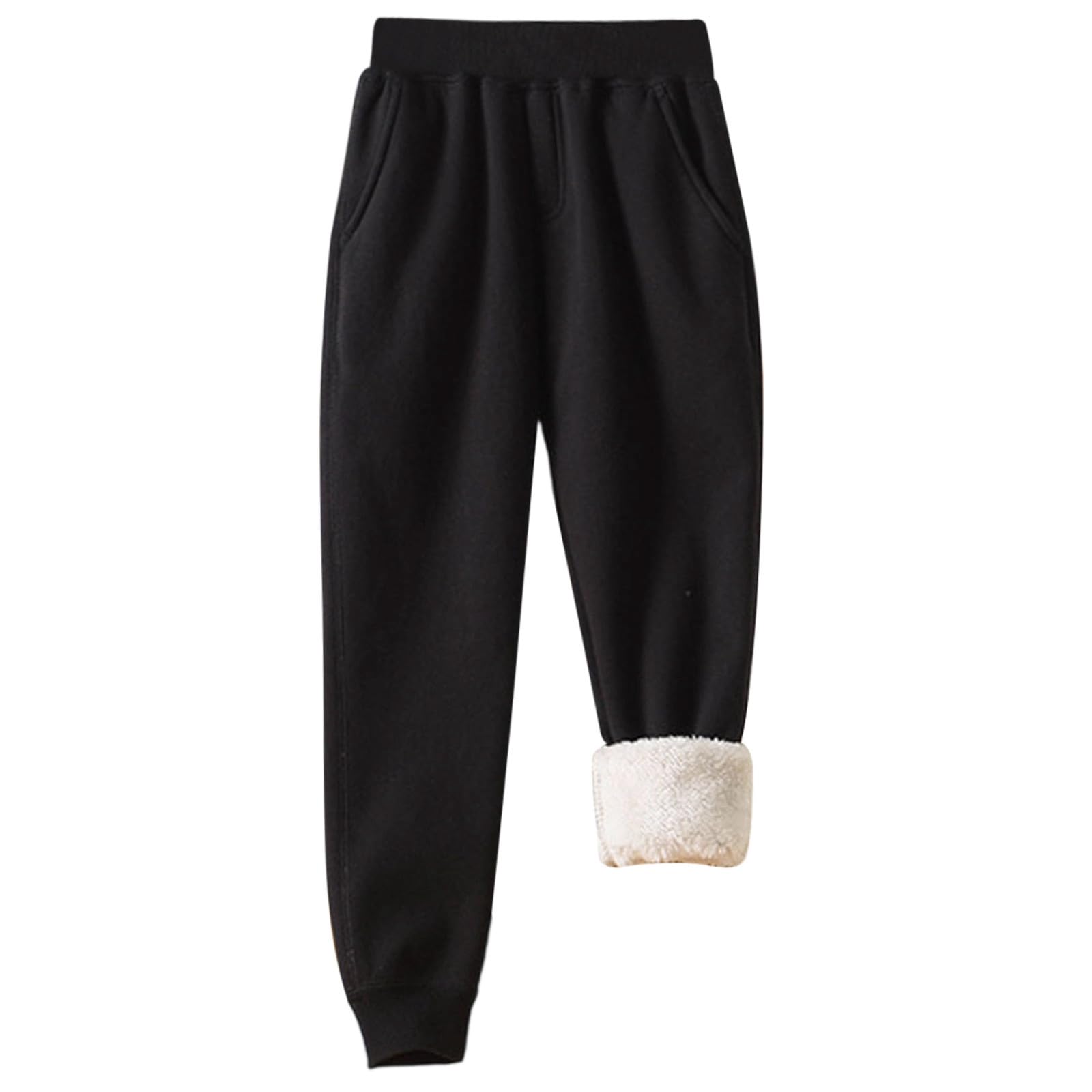Generisch Pantalones de invierno para niños con forro polar térmico para actividades al aire libre, temporada fría, ropa deportiva cómoda