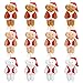 12 Pezzi 3,15 Pollici Mini Orsacchiotto Natalizio Giocattoli Animali di Peluche Scatola da Regalo per Matrimonio Bambola Morbida per Torta Compleanno Feste Borsa Portachiavi DIY, 3 Colori