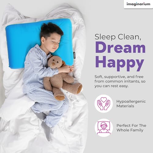 Image of Imaginarium Memory Foam Pillow for Bed - 16 inch x 24 inch Standard - Fun Decorative Colorful Pillow for Sleeping - Back, Stomach & Side Sleepers - Includes Cooling Cover (Party Pink)