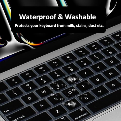Image of OJOS Silicon Keyboard Cover Skin Made for 2024 Newest iPad Pro M4 Chip 13 inch (A2925 /A2926) Magic Keyboard Premium Ultra Thin Protector Accessories US ANSI Layout (Black)