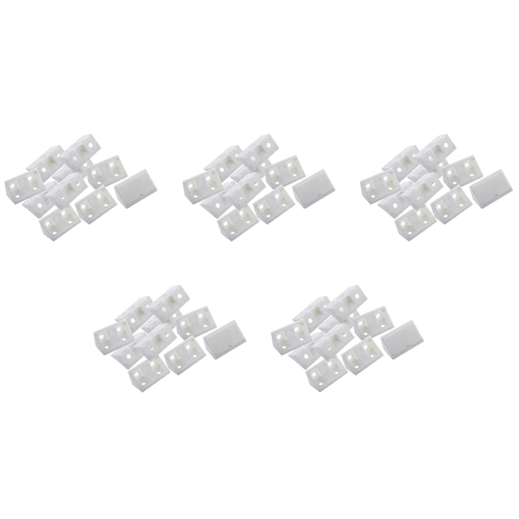 Jnchdghwa White Furniture Cabinet Fastener Corner Braces Angle Brackets 50Pcs
