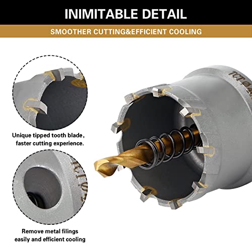 Dashap 23Pcs Carbide Hole Saw Kit,Tct Hole Saw Set For Metal,Tipped Tooth Cutting Hole Saw Within 5/8'' To 3-15/16'' Cutting Diameter #TOP2
