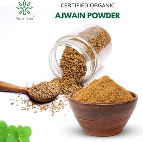 Image of Pure Tree Certified Organic Ajwain Powder | Carom Seed Powder | Ajavain | Omam Powder Gluten-Free | Vamu Seeds | Ajowan | Ayamodakam Seeds Rich In Antioxidants, 100 gram