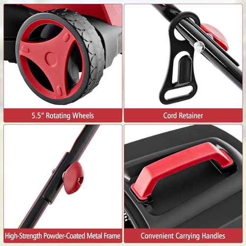 S AFSTAR Electric Lawn Mower, 10-AMP 13-Inch Corded Walk-Behind Lawnmower with Collection Box, 3 Adjustable Height Position, Self Locking Function, Push Lawn Mower for Backyard