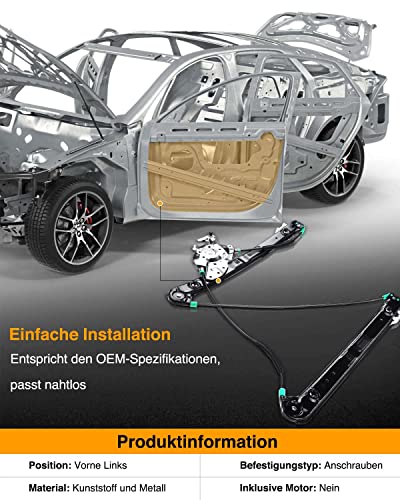 Frankberg Fensterheber Vorne Links Kompatibel mit 3er E46 316 318 320 323 325 328 330 Limousine Kombi 1998-2005 51337020659 - Image 4