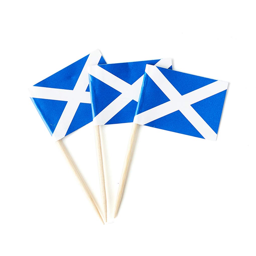 Scotland Flag Scottish Flag, Small Mini Scotland Toothpick Flags for Food, Cupcakes, Cocktails, Appetizers, Bar Party Decorations