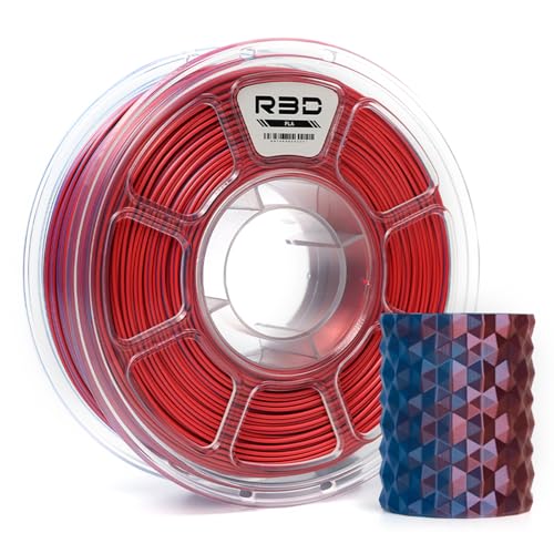 R3D Dual Color Silk PLA 3D Printer Filament Filament, Co-Extrusion, 1.75mm 1KG, 30-370 mm/s High-Speed Printing, 1.75mm,