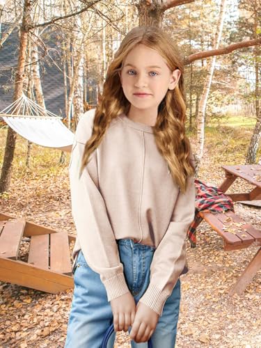 Girls Fall Sweaters Kids Winter Clothes Crew Neck Casual Long Sleeve Slouchy Chunky Cozy Pullover Sweater Tops2