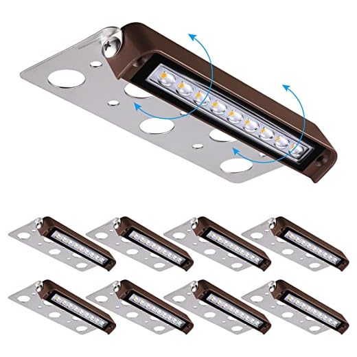 LEONLITE 8-Pack Premium Series 7 Inch 4.5W LED Hardscape Lighting Swivel, Retaining Wall Light, Low Voltage Landscape Lights, 12V Outdoor Step Lights, Hardscape Paver Light, 2700K Soft White, ETL