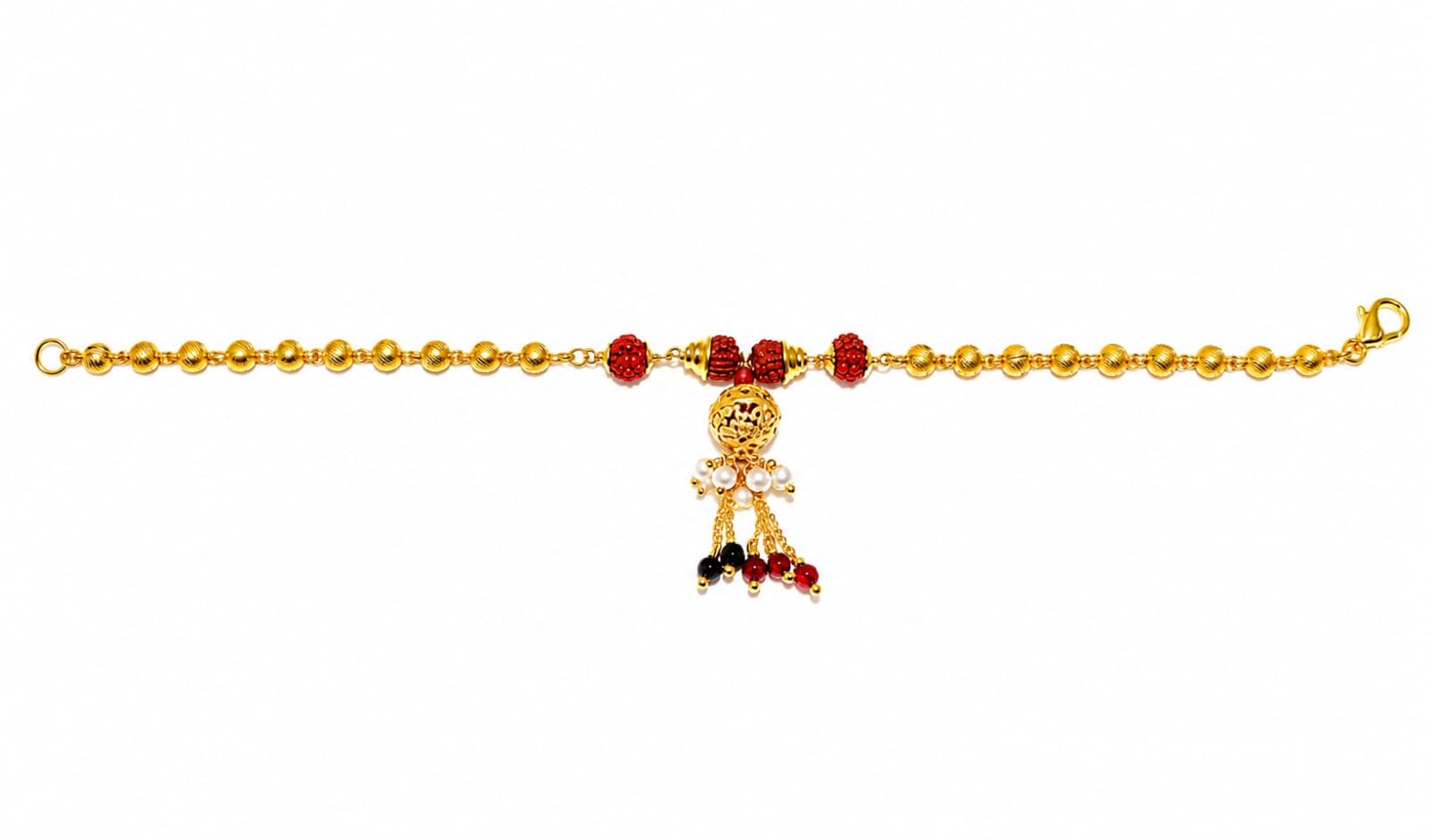 DJ Art Jewellery Zanzar Gold-Toned Anklet with Beads and Charm-picture-35