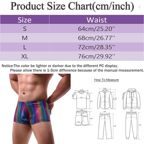Men's Boxer Briefs Underwear Shiny Rainbow Underwear Bikini Swimsuit Boxer Brief Mini Trunks Underpant3
