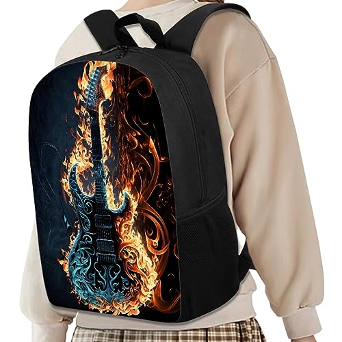 GLUDEAR Cool Graphics Backpack Boy Girl Daypack Bookbag Backpack Adjustable Shoulder Bag,Guitar Music4