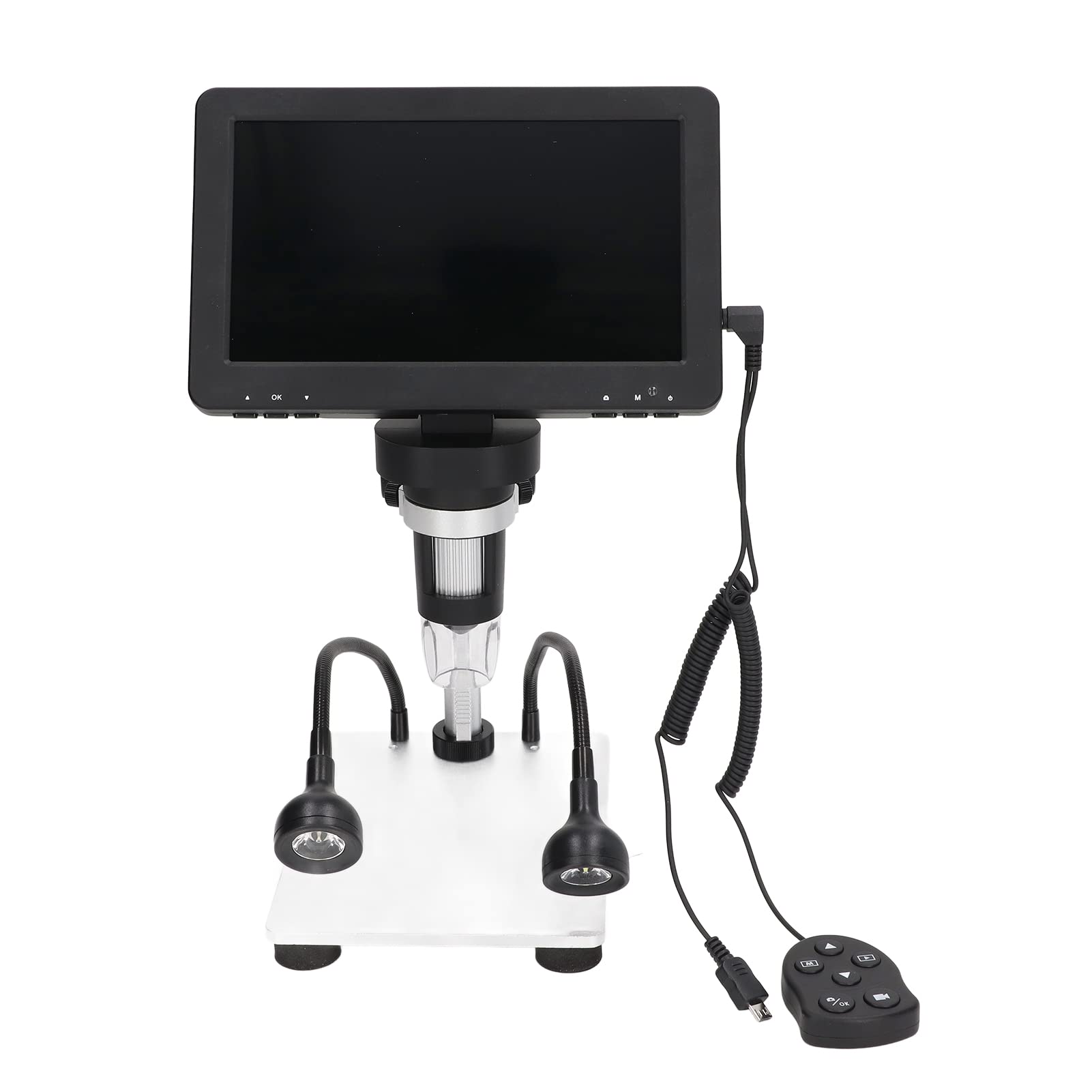 Cocoarm 7-Zoll-LCD-Digitalmikroskop Elektronisches Mikroskop 1200X 1080P mit 12MP-Kamera 8 LED-Aluminiumlegierungsständer für PCB-Löten Münzfelsinspektion Studentenreparatur