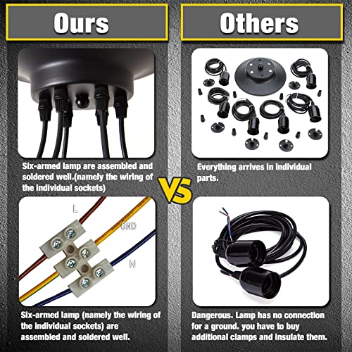 HOLULO Lampadario Soggiorno Industriale ragno