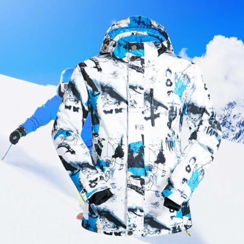 Combinaison de ski homme veste pantalon manteau à capuche imperméable - 3