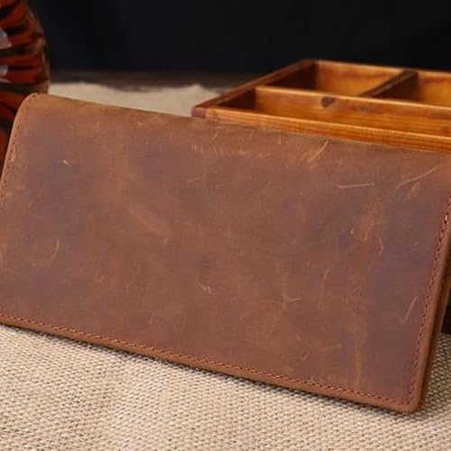 Vista 2 de OSALADI Cartera de negocios para hombre, de cuero, plegable, estilo vintage, portátil, Picture 1, Moda