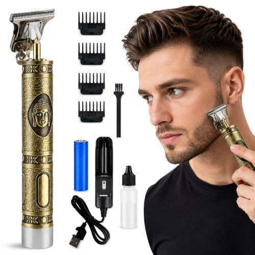 Image of ANGENIL Rechargeable Trimmer Men - Professional Hair Tremor for Men & Beard - Buddha Trimmer for Salon & Home Grooming - Cordless Body & Pubic Hair Trimmer for Man (Yellow, Medium)