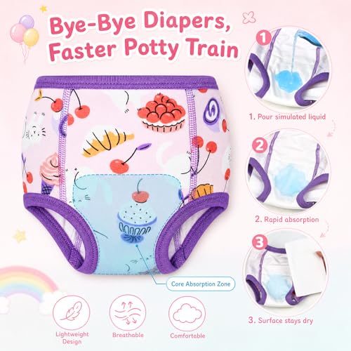 Image of MooMoo Baby Training Underwear for Boys and Girls Absorbent Toddler Training Pants for Girs 2T-7T