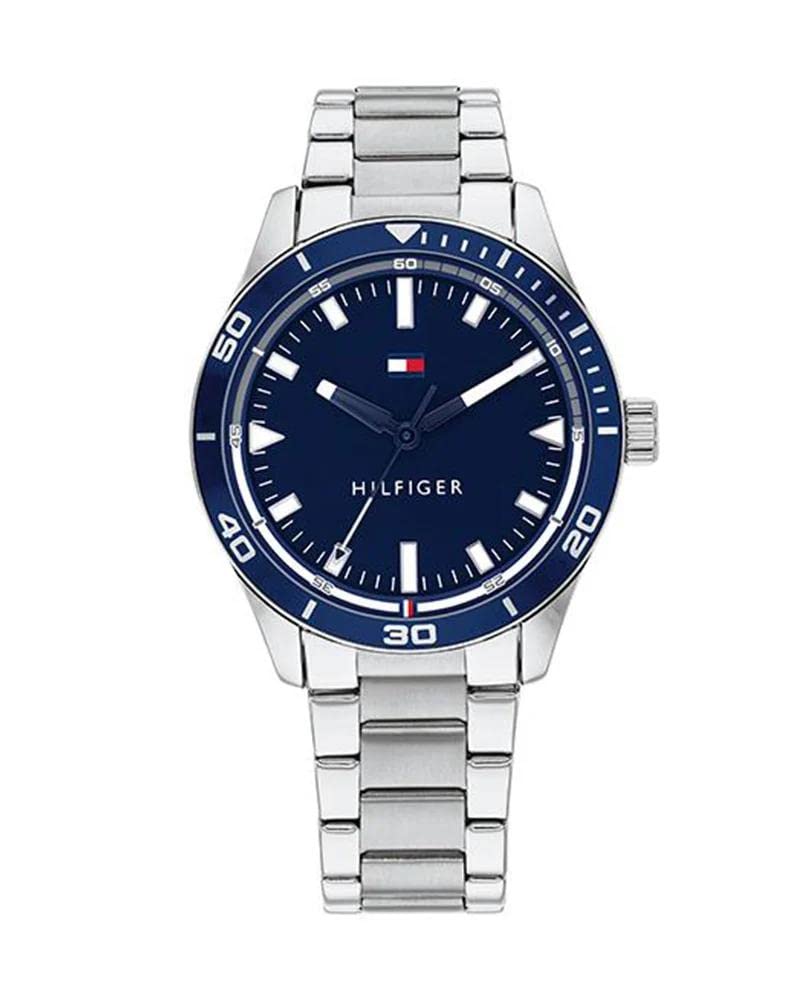 Tommy Hilfiger MACY'S ESSENTIALS Men's Watch, Analog Silver / Blue