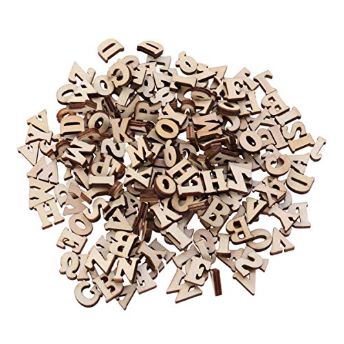 MAGICLULU Craft Letters 200PCS Small Wooden Alphabet Letters 0.6/15mm Unfinished Wood Letters Mini Blank Wood Symbols Wood Pieces for Crafts Spelling Education Wood Crafts Unfinished