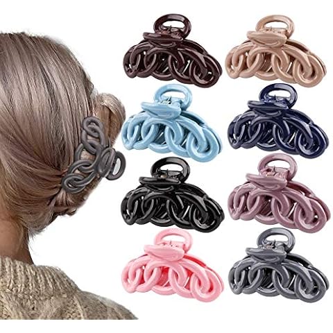 Canitor Hair Clips Set: 8PCS Banana Claw Clips for Thin Hair, Non-Slip Vines Twining French Design Barrettes Cover