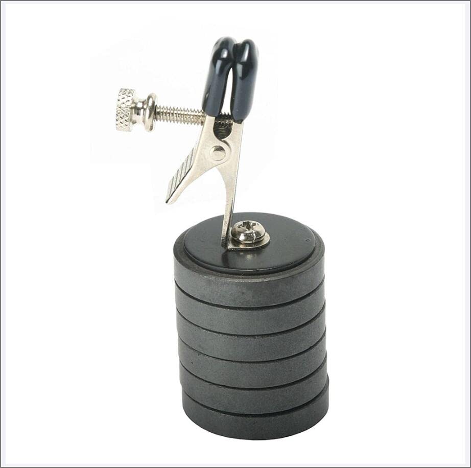 2 Pièces Fétiche Pinces à Mamelon Poids Aimant Ajustable Acier Inoxydable Magnétique Clip Clitoris Tétons Seins Jouets Sexuels SM pour Femme,Noir