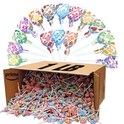 Dum Dum Lollipops Bulk With 16 Assorted Flavors - Original Pops 1 LB (16 OZ) - Dum Dum Suckers Individually Wrapped - Candy Variety Pack for Party Favors, Gluten-Free