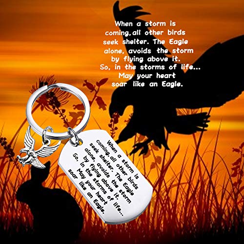 Image of CENWA Eagle Keychain Motivational Encouragement Gift May Your Heart Soar Like an Eagle Inspirational Gifts for Best Friend